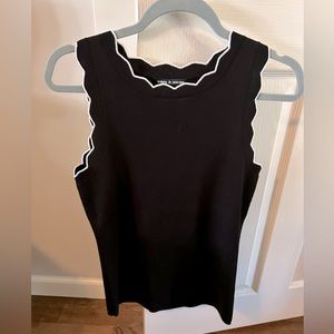 Black polyester and viscose sleeveless top, brand new!!